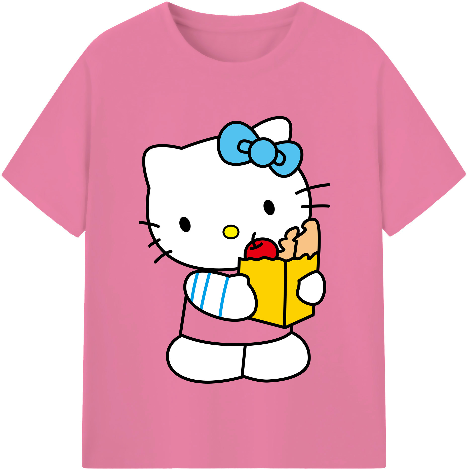 （画像用） Hello Kitty ハローキティ 綿100％半袖Tシャツ（フロントプリント）